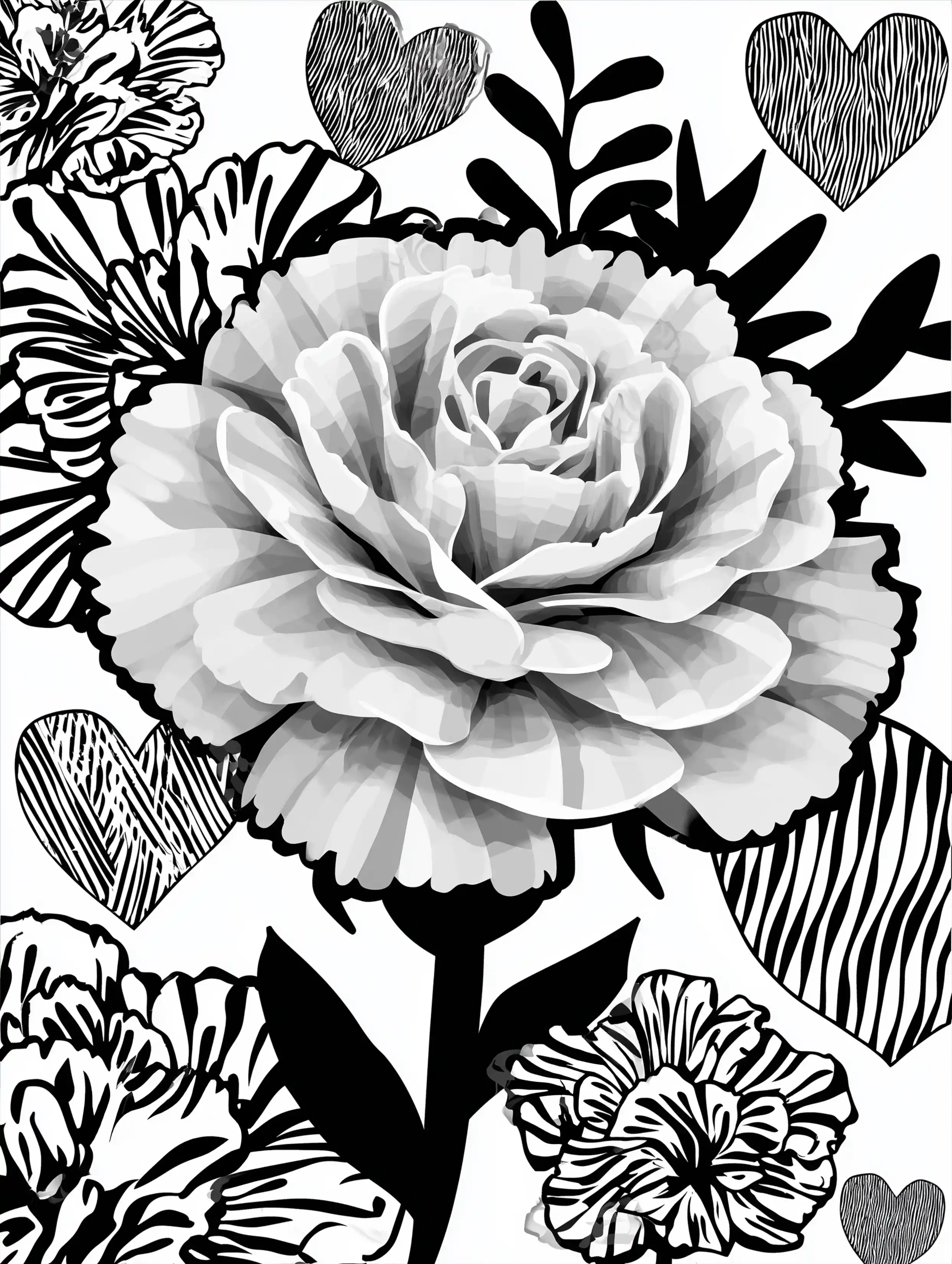 Free printable coloring pages floral featuring a detailed carnation flower